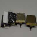 Christmas Stocking Holders for Mantle Set of 4, Heavy Weighted Metal Stocking Holders Hangers Low Profile Stocking Hooks Bases for Fireplace Table Xmas Holiday Party Decoration, Gold