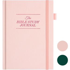 JUBTIC Bible Study Journal - Prayer Journal for Woman Church Notes Notebook  Sermon/Scripture/Bible Notebooks for Note Taking,Christian Gifts for Graduation, Baptism & Church (5.6 * 8.5") Pink