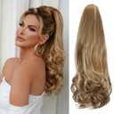 18 Inch Ponytail Extension - Soft Wavy Pony Tails Hair Extensions, Claw Clip Ponytail Extension, Synthetic Hair Extensions Ponytail, Clip in Ponytail