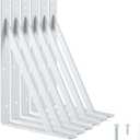Heavy Duty Shelf Brackets 12 x 8 inches, Metal Shelves Supports, Load Capacity: 600 lb, 90 Degree Wall Mounted Angle L Floating Shelf Bracket with Screws, White 6 Pack HOME MASTER HARDWARE