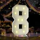 4 Ft Marquee Light Up Number, Marquee Numbers 4 Feet Tall, Large Led Sign for Party, Birthday Decorations, Graduation, Prom, Baby Shower(Number 8)