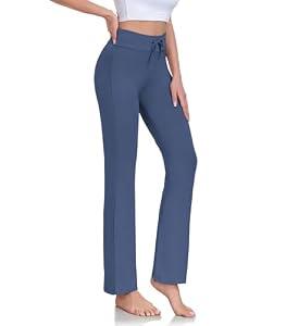 ADANIKI Women's Long Modal Comfy Drawstring Trousers Loose Straight-leg for Yoga Running Sporting (Navy Blue, 2XL)