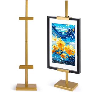 1pcs Adjustable Tabletop Easel Stand for Picture Frames, Picture Easels for Display, Gold Easel, Picture Frame Stand, Adjustable Art Easel. (30inch, Gold)