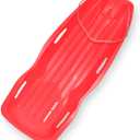 Slippery Racer Downhill Xtreme Flexible Adults and Kids Plastic Toboggan Snow Sled for up to 2 Riders with Pull Rope and Handles