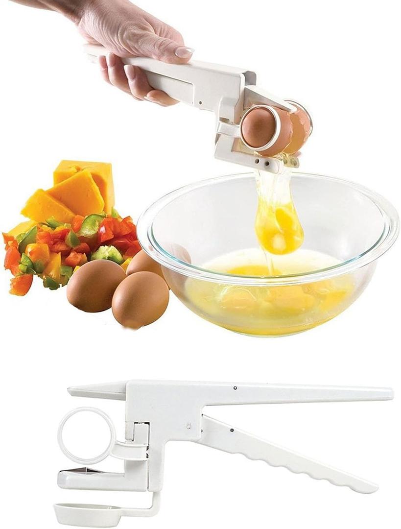 Egg Shell Opener-2025 New Egg Shell Opener for Raw and Hard Boiled Eggs, Stainless Steel Egg Cracker Tool for Cutting Eggs, Egg Separator Kitchen Gadgets for Cooking Bakery!