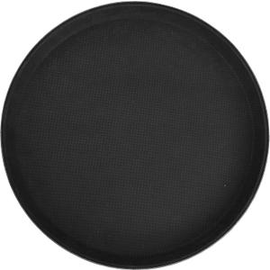 Winco Round Fiberglass Tray with Non-Slip Surface, 16-Inch, Black (15.9")