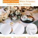 WIGENIUS 6 Pack White Table Cloth Rectangle Tablecloths 60X102 Inch,Polyester Table Cloth for 6 Foot Rectangle Tables,Wrinkle Resistant Washable Fabric Table Covers for Party,Wedding Banquet