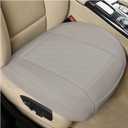 Leather Car Seat Cover, Auto Front Bottom Seat Cover Luxury Car Seat Protector Anti-Slip Waterproof Cushion Cover with Storage Pocket, for Most Cars, Trucks, SUVs (Light Grey)