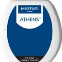 Mayfair Athens Toilet Seat, Easy Clean Hinges and Durable Wood Seat, Round, White