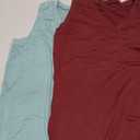 Smile Fish Women Summer Deep V Neck Tank Top Loose Fit Flowy Sleeveless Shirt 2 Pack, Size Large