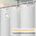 Seenus Waterproof Fabric Small Shower Curtain with 3 Weighted Magnets, 60 x 60 inch White Cloth Shower Liner Washable for Walk in Tub, RV Shower Curtains for Camper