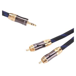 HiFi Dual Shielded (OD 8.0mm) 3.5mm AUX to 2 RCA Audio Adapter Cable (6.6FT)