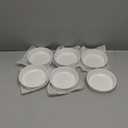 Delling Creme Brulee Ramekins - 6 Piece Set, 8 oz Round Fluted Quiche Dishes, Oven Safe, White