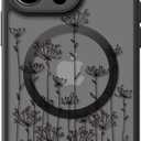 FUNMIKO for iPhone 14 Pro Case Military-Grade Protection & Wireless Charging - Trendy Floral Design for Women Girls, Non-Slip Matte Phone Cover with Shockproof Corners - Elegantly Sketched Flower