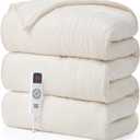 EHEYCIGA Heated Blanket Electric Blanket Twin - Heating Blanket with 9 Heating Levels & 10 Hours Auto Off, Soft Cozy Sherpa Washable Blanket with Fast Heating, 62 x 84 Inches (Beige)