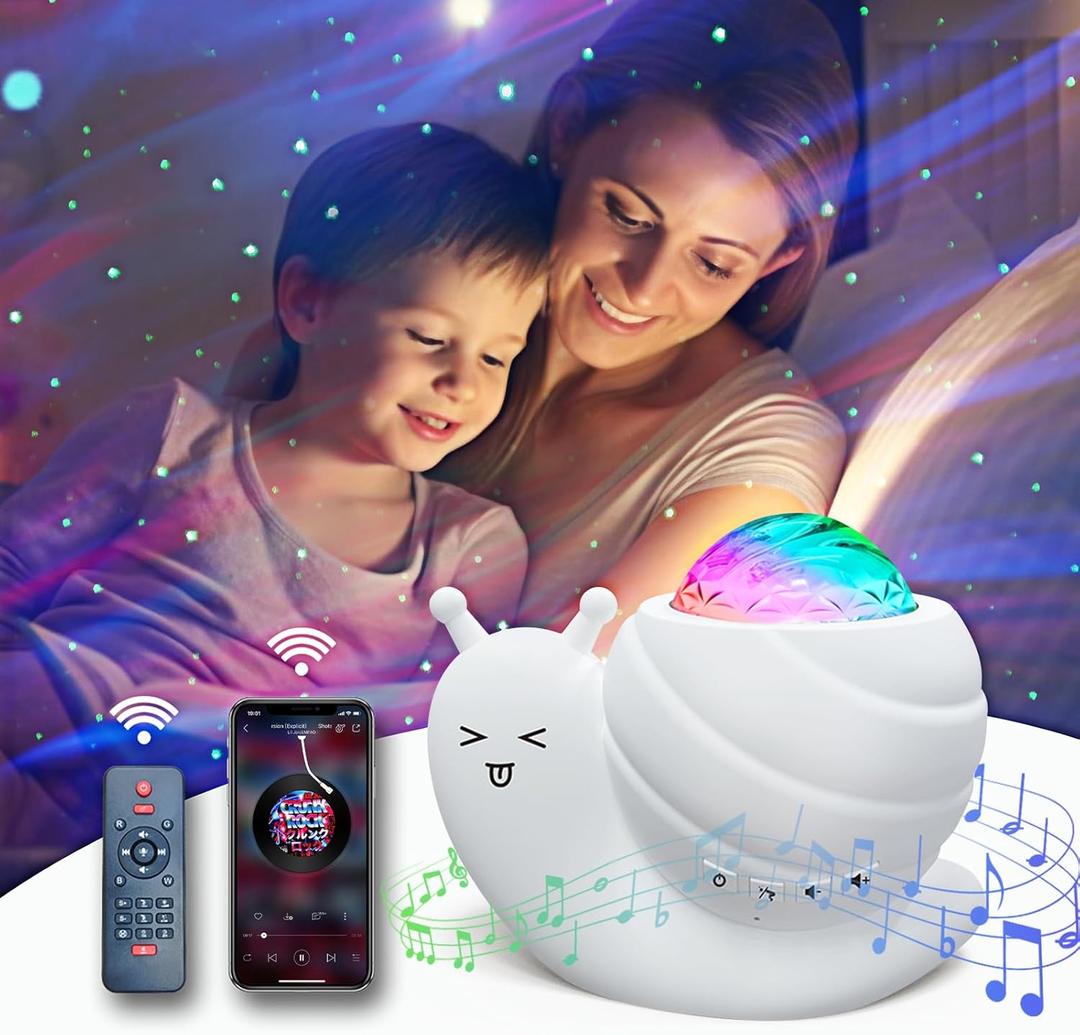 Mycket Star Projector, Galaxy Projector Light, LED Night Light Lamp, Night Light Projector with Remote 360Rotating Sleep Soothing Colors Changing Music Bluetooth Speaker Timer Fuction for Bedroom