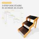 Dog Steps for Bed,Extra Wide Dog Stairs for Large Dogs,3-Step Bamboo Pet Ramp Assist Large Senior/Older Dogs or Pet(Up to 160 Pounds) Get to Couch Or High Bed (H:24 inch)