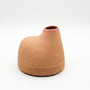 Chamber Style Terra Cotta Bud Vase Medium Size Glazed Inside New Art Deco