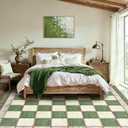 Yinhua Checkered 8x10 Area Rugs for Living Room, Washable Large Bedroom Rug