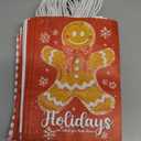 Kolldenn 24 Pcs Christmas Gingerbread Party Favors Bags Christmas Goodie Gift Paper Bags with Handles Xmas Tree Gingerbread Coffee Candy Treat Bag for Xmas Party Decorations Holiday Birthday Supplies (Gold)