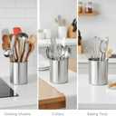 Stainless Steel Utensil Holder - Utensil Caddy, Weighted Base for Stability - Utensil Crock and Countertop Utensil Organizer, Stainless Steel Caddy
