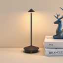 Cordless Table Lamp, 5000mAh Rechargeable Battery Powered LED Desk Lamp, Portable Touch Control Outdoor Table Lamps,3 Color Dimmable Light for Restaurant, Patio, Bedroom, Night Lamp (Black)