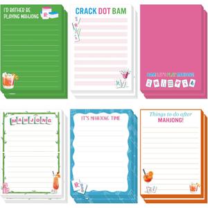 Gueevin 12 Pcs 5.5 x 4 Inch Mahjong Sticky Notes Pads Mah Jong Lovers Gifts for Mahjong Birthday Party Decorations Supplies(Classic)