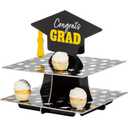 15" x 15 1/2" Graduation Congrats Grad Black Foam Treat Stand