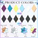 Vicenpal 300 Pcs Mosaic Tiles for Crafts Bulk Small Glass Mirror Colorful Diamond Shape Pieces Mini Mosaic Rhombus Tiles for DIY Pool Wall Door Home Art Decorations