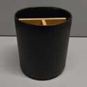 LoeJan 3 Compartment Utensil Holder, Extra Large Utensil Crock, Stable Ceramic Utensil Organizer, Cooking Tool Organizer Set for Kitchen Counter Farmhouse Decor (B-Black(Vertical Stripe))