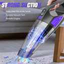 ATONEP Handheld Vacuum Cordless Cleaner,Powerful Portable and Dust Buster Hand Vcauum Rechargeable with Large-Capacity Battery for CarPetOfficeHome (Purple)