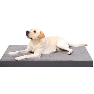 KSIIA Orthopedic Dog Crate Bed - Waterproof, Washable Dog Bed with Egg Crate Foam & Removable Cover, 35 x 22 Inch, Dark Gray