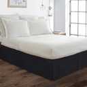 Bed Skirt King Size Pleated Style by Comfort Beddings 100% Cotton Blend Fabric, Premium Tailored Fit 1pc Bedskirt King Size 24" Drop Length Black Solid