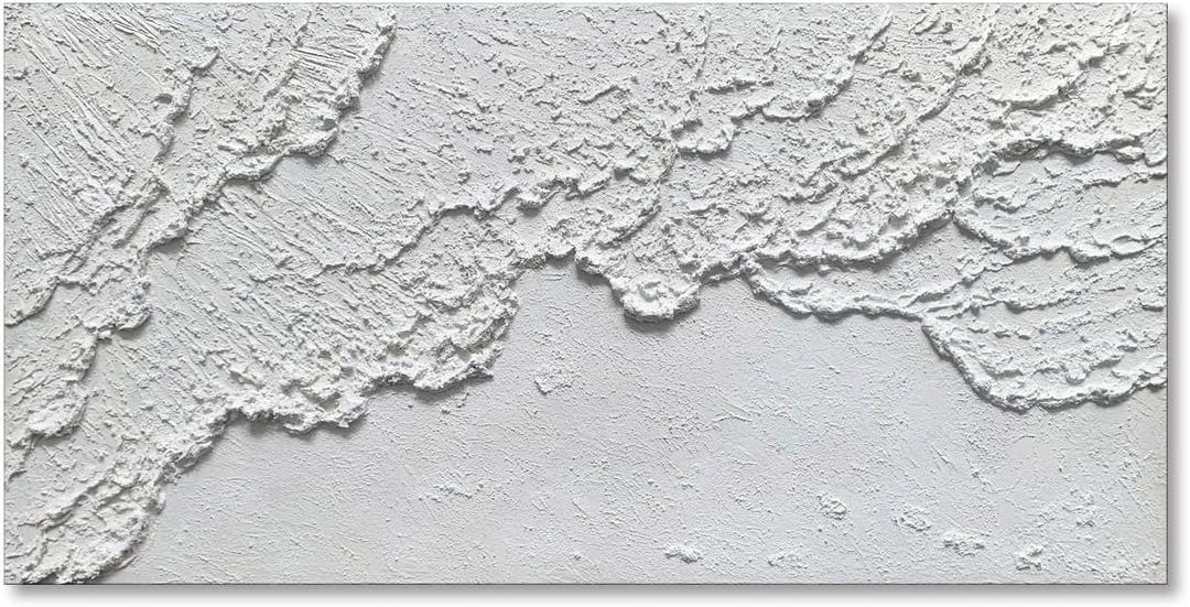 White Textured Wall Art Handmade Contemporary Modern Oil Painting On Canvas Ocean Wave Beach Abstract Painting for living Room Bedroom Decor