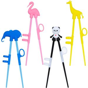 4 pcs kid chopsticks, Training Chopsticks for Toddler Beginners Baby Children , training chopsticks with animals.