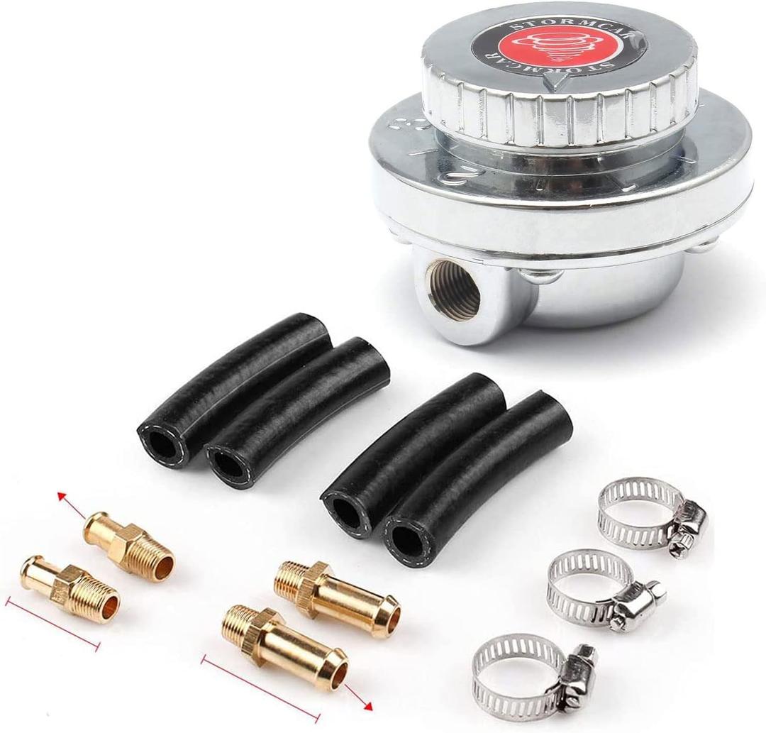 Performance Fuel Pressure Regulator, Adjustable Manual Car Fuel Pressure Control Valve for Carburetor Engine