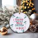 2025 Christmas Ornament, Teachers Memory Ceramic Keepsake, Thank You Gift for Teacher, End of Year Teacher Appreciation (T12)