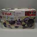 T-fal Initiatives Nonstick Cookware Set 18 Piece, Oven Broiler Safe 350F, Kitchen Cooking Set w/Fry Pans, Saucepans, Stockpots, Skillet, Spoons, Lids Pots and Pans Set, Dishwasher Safe, Stone Grey