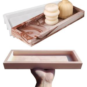 Wehous Large Rectangular Tray Mold With Edges, 12.3in Concrete Storage Container, Big Plate Candle Holder Silicone Molds for Epoxy Resin, DIY Cement Plaster Art Craft Home Decor