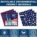 154pcs 4th of July Party Supplies Set for 24 Guests, Patriotic Decorations and Tableware with Paper Plates, Napkins, Cups, Cutlery, Tablecloth, USA Banner, Balloons for Independence Day Memorial Day