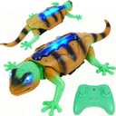 Qxbuhe 360 Rotating RC Wall Crawler Gecko, Rechargeable Remote Control Robot Kids Toys, Wall Climbing Funny Prank Toys Birthday Gifts for Boys & Girls Ages 3 + (Yellow)