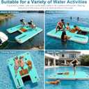 VEBESYET Inflatable Floating Dock for Adults & Dogs, 6-Inch Platform | Durable Drop-Stitch PVC Floating Dock with EVA Dog Ramp for Pets, Swimming, Fishing, Lakes & Beaches, MintGreen+Light Gray+Ramp, 5ft × 6ft × 6"