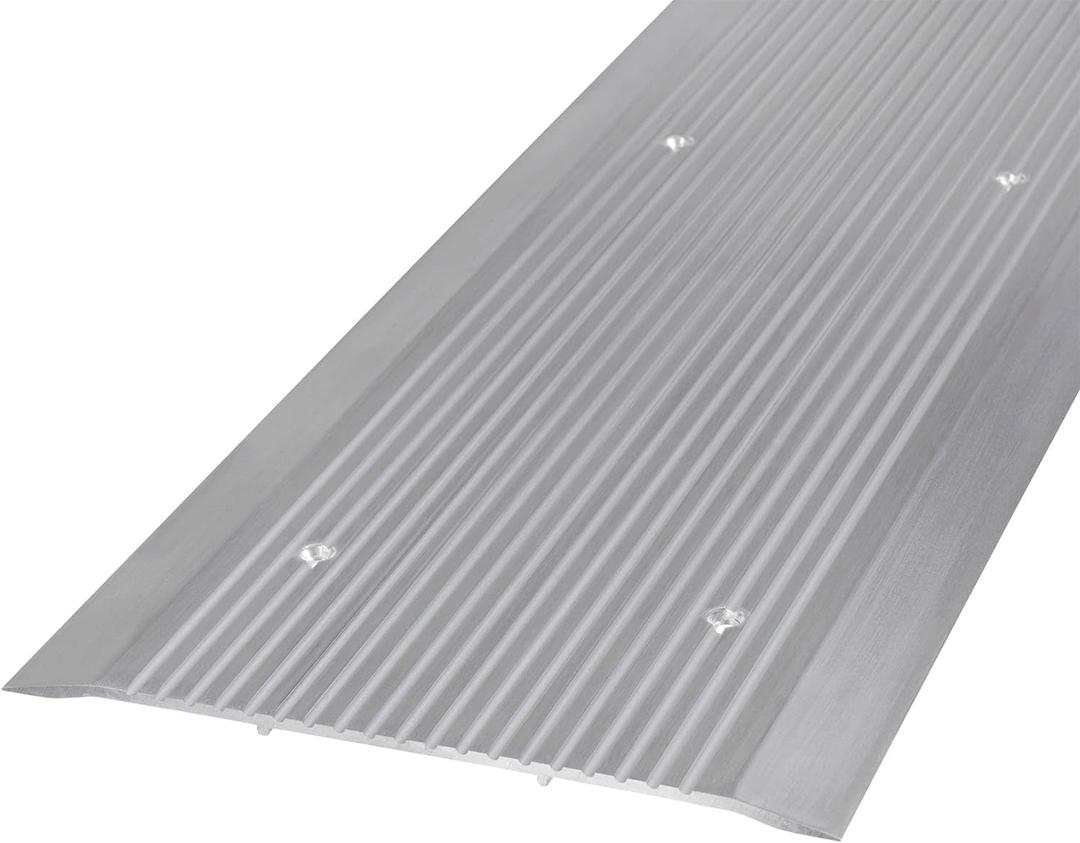 Premium Aluminum Door Threshold for Exterior Doorways - 48" x 8" Wide Transition Strip, Pre-Drilled, ADA Compliant, Trimmable, 8" Wide x 48" Long