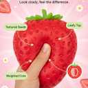 Squishy Squeeze Strawberry Giant Jumbo Big 7 Inch Slow Rising Stress Ball, Realistic Fruit Squeeze Toy for Relief, Adults Kids Sensory Fidget Strawberry Squishy Gifts Party Favor(7 Inch Red)