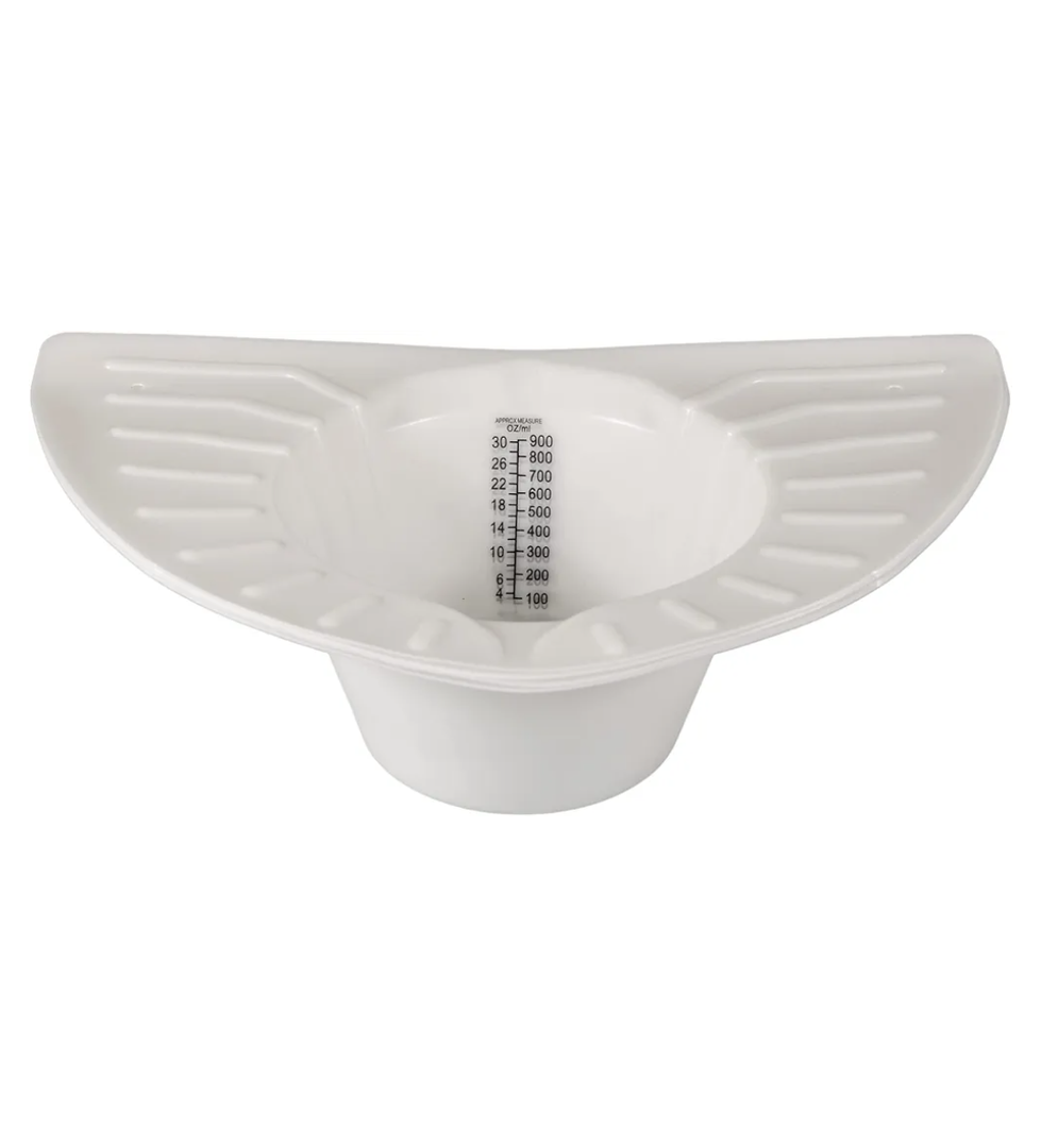 Vakly Graduated Specimen Collector Pans [Pack of 1] Toilet Nursing Hat for Urine, Vomit & Stool Collection Fits Over Toilets and Commodes - 30 oz for Women and Elderly