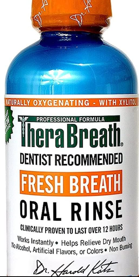 TheraBreath Dentist Recommended Fresh Breath Oral Rinse - Icy Mint Flavor, 16 Fl Oz (Pack of 1)
