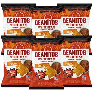 Beanitos White Bean Chips - Nacho Nation - (6 Pack) 4.5 oz Bag - White Bean Tortilla Chips - Vegetarian Snack with Good Source of Plant Protein and Fiber 03/02/2023
