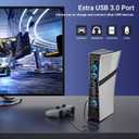 HEATFUN Cooling Fan for PS5 Pro Console, Triple High-Speed Fans with Adjustable Speeds, USB Port and Blue LED Light, Quiet Cooler Accessory for Gaming Setup