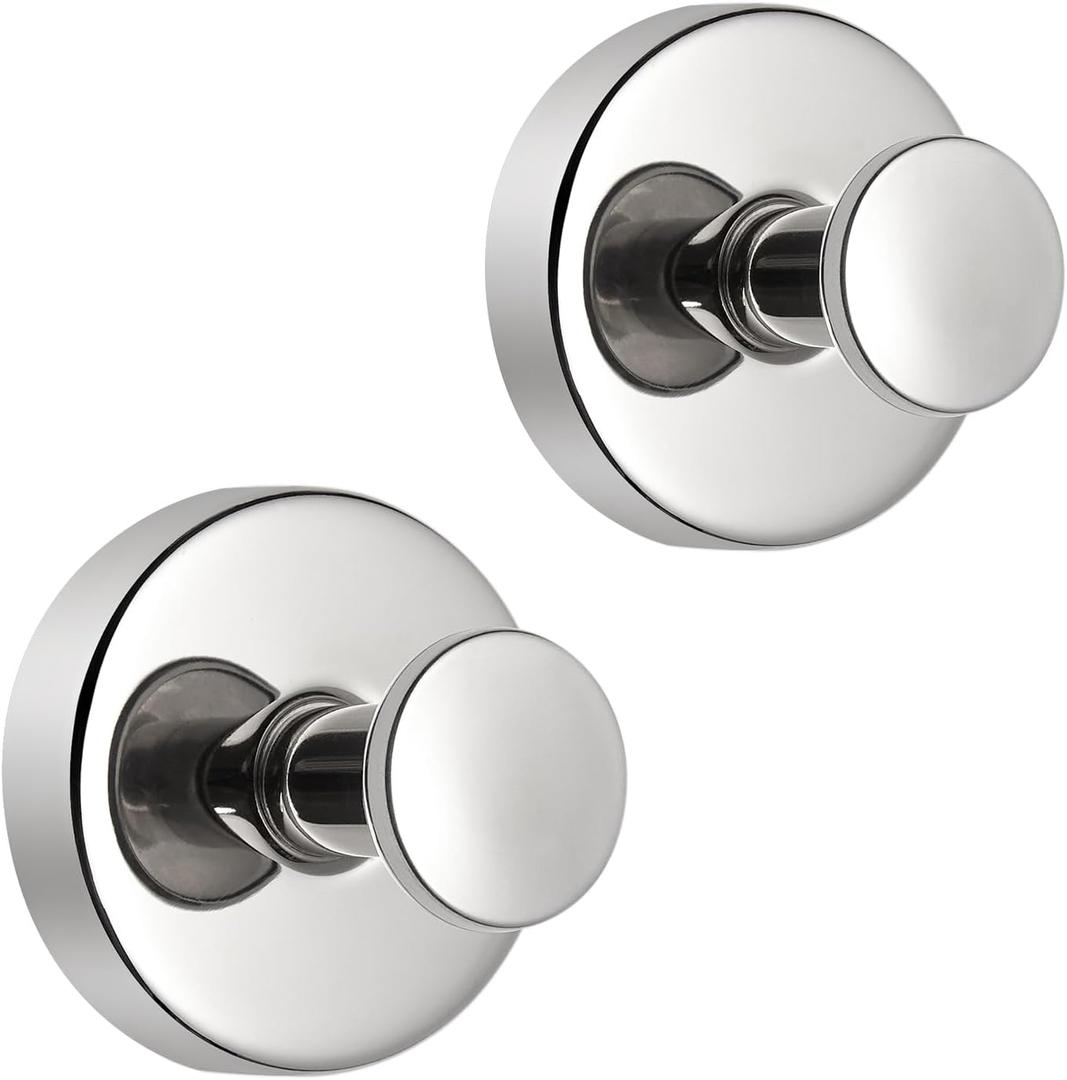 Suction Cup Hooks for Hanging, for Shower, Bathroom Shower for loofah for Glass Windows, Mirror, Tile, Adhesive Towel Hooks for Hanging Bath Ball, Robe, Towel, (Chromed, 2Pack)