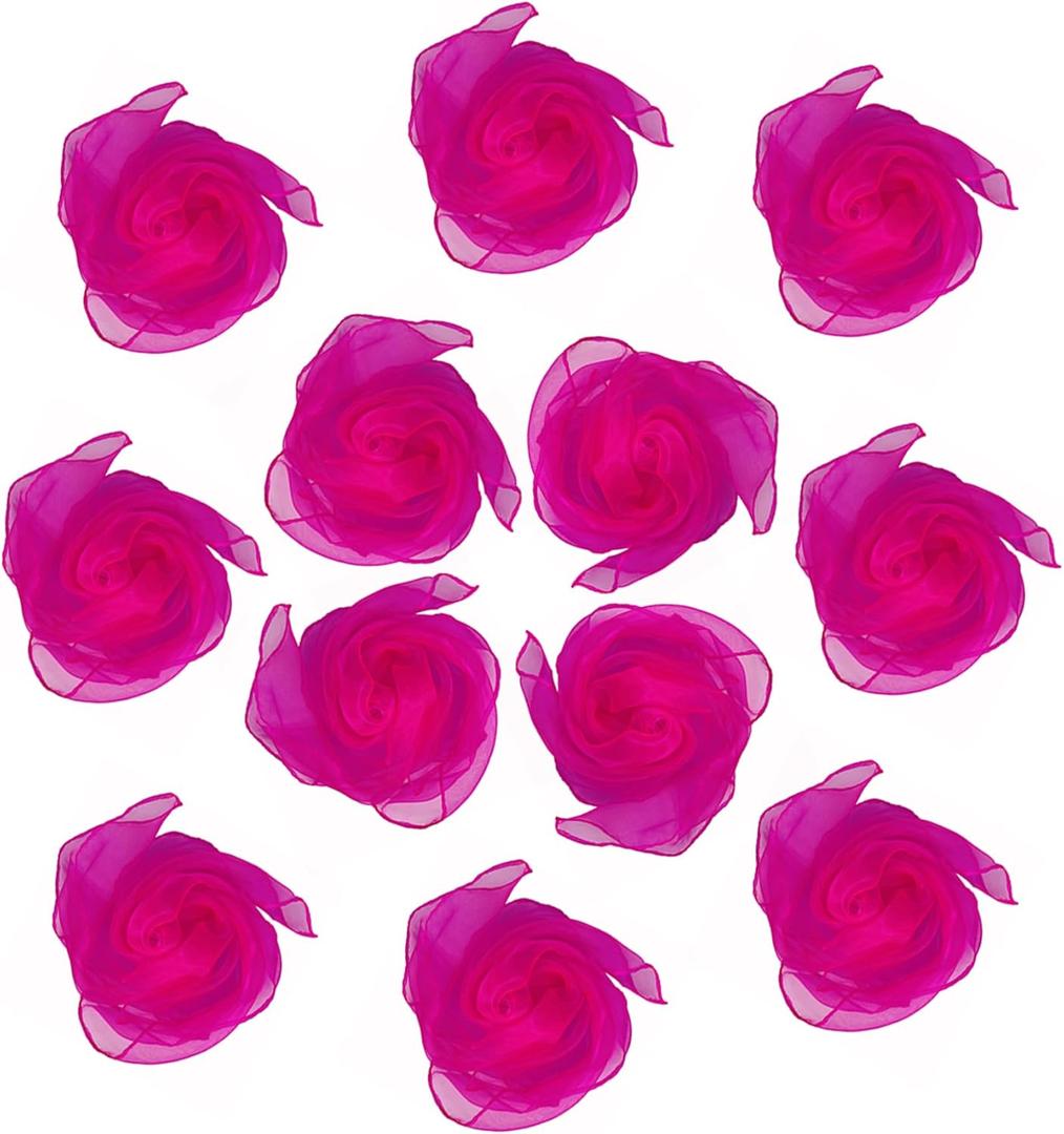 Dance Scarves 12 Pcs Juggling Scarves for Kids Play Silk Scarve for Babies Toddlers Children Movement Learning Education Musical Accessories Colorful Scarfs Magic Tricks Performance (Purplish Red)